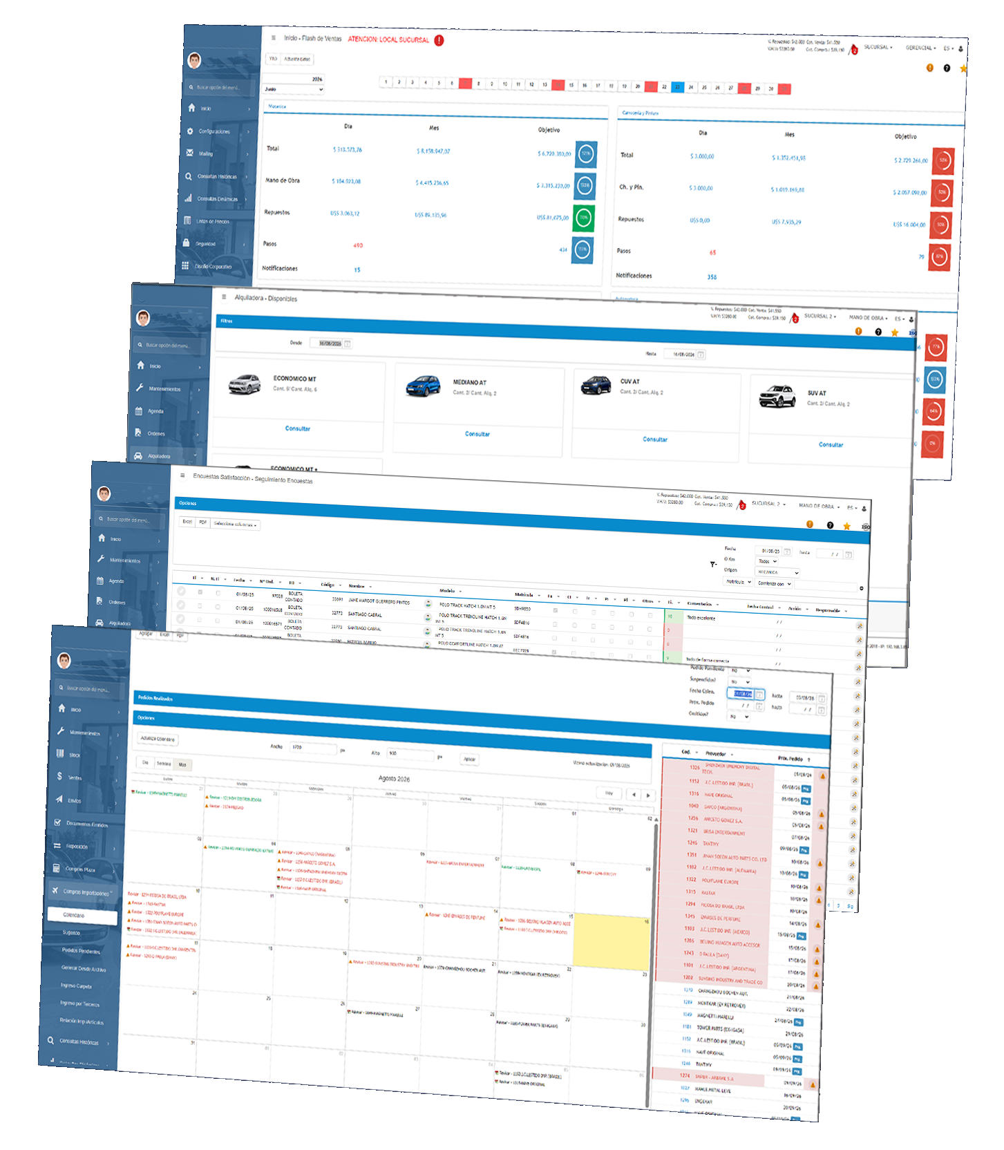 DMS Motortech Capturas Reales del Sistema